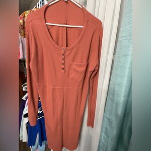 Women's Rust Long Sleeve Dress